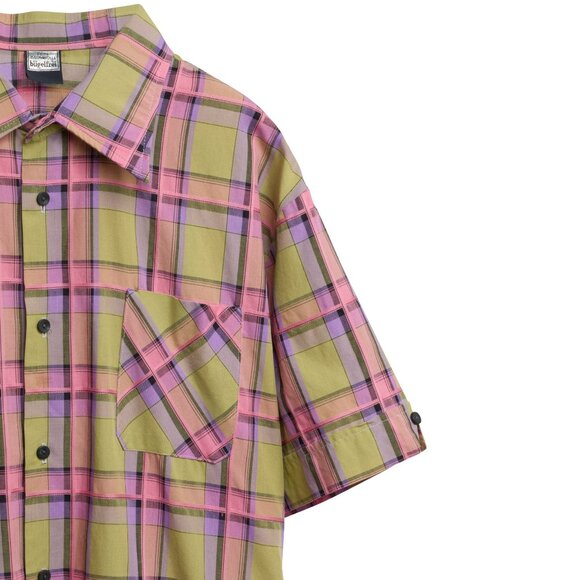 Sundazed (Germany) Taped Windowpane Hong Kong Shirt Ruby Fuschite : L - Picture 3 of 6